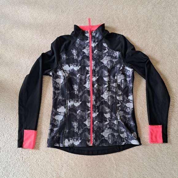 Mondetta Active Jacket Full Zip Stretch Performance Top Medium Black Pink Grey - Picture 10 of 10